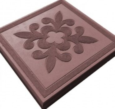 Плитка тротуарная Краковский цветок (серая, цветная) 300*300*30